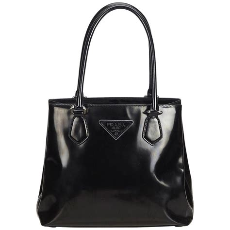 prada black patent leather|pictures black leather prada purses.